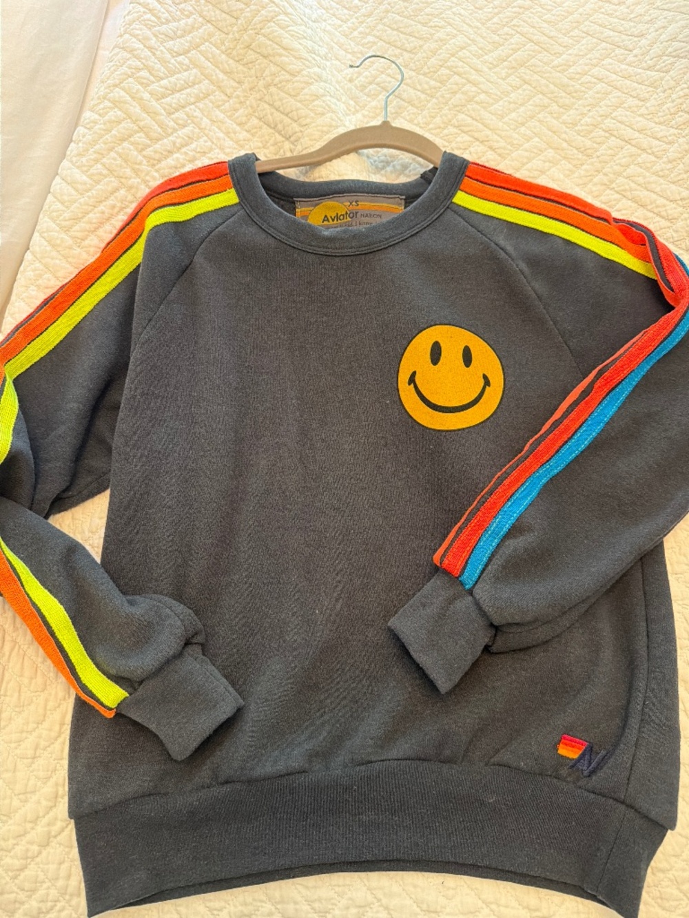 Aviator nation smiley face sweatshirt